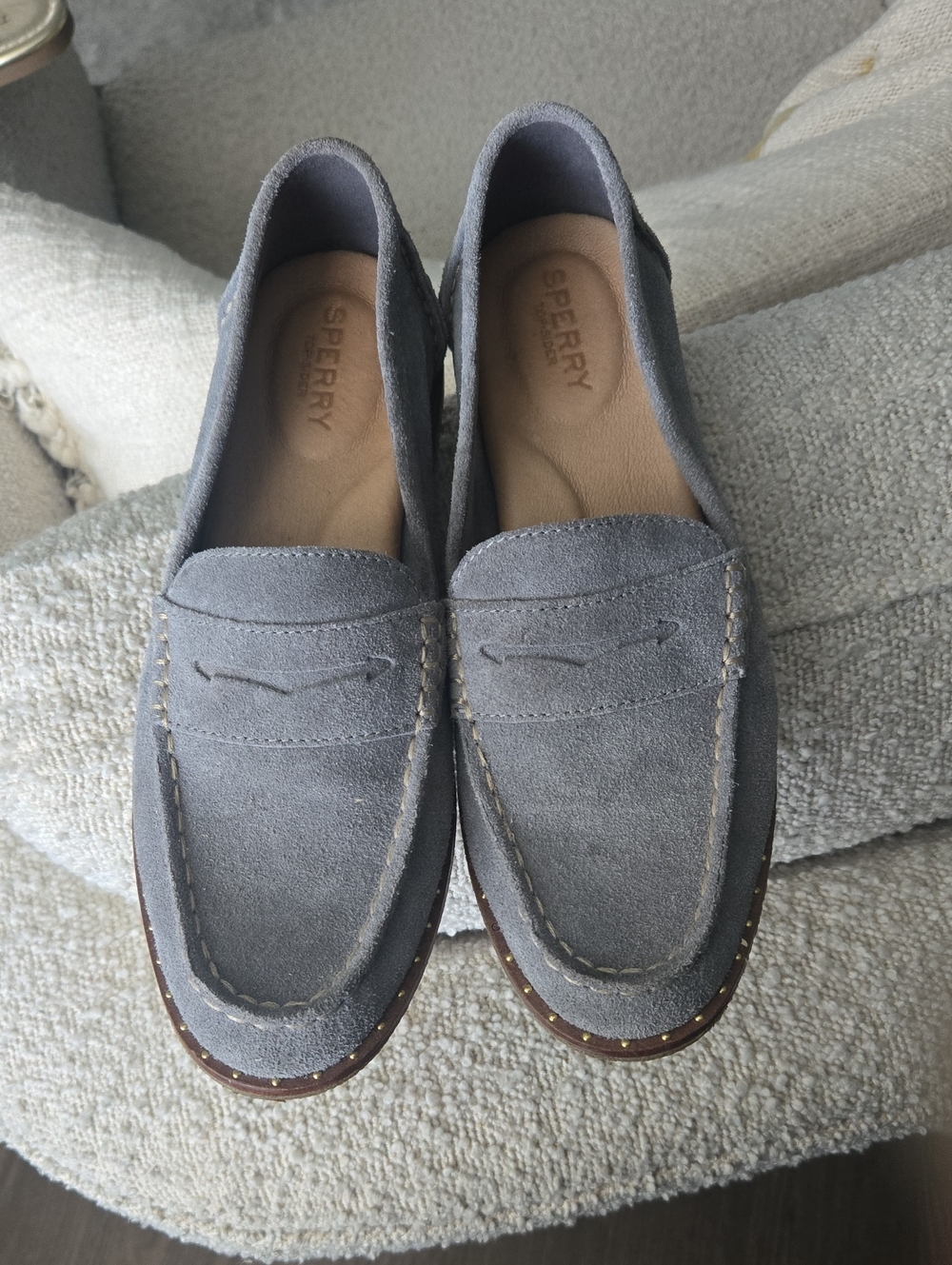 Sperry Women’s Gray Suede Penny Loafers